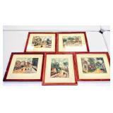 Five French E. Macler City Prints