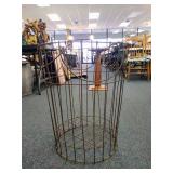 Tall Antique Metal Basket