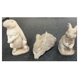 3 12ï¿½  Bunny Concrete Garden Statues