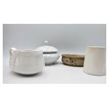 Federalist Ironstone Dishes, pitcher & Bowl