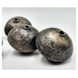 Six American Silver Half Dollar Domed Beads