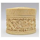 Beautiful Dragon Design Ivory Trinket Box