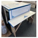 40ï¿½ Vintage Metal & Wood Picnic Table