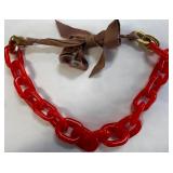 26ï¿½ J. Crew Orange Lucite Chain Link Necklace