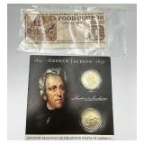 2 1$ Presidential Coins & 1$ Food Coupon