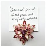 Juliana Pin of Mixed Pink & White Stones