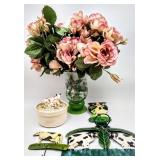 Flowers & Vase, Cow Wall Decor & Trinket Box