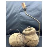 12ï¿½ Antique Wood Shoe Lamp