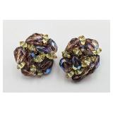 Vendome Aurora Borealis Vintage Beaded Earrings