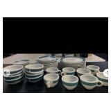 46 Pc. Vintage Teal/White Pyrex Dish Set