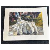 1980ï¿½s Watercolor Farm Scene By Thomas Starr