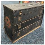 24ï¿½ Antique Wood & Metal Tool Chest