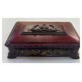 Vintage Art Deco Poly-Faux Wood Resin Trinket Box