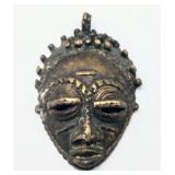 African Brass Face Pendant