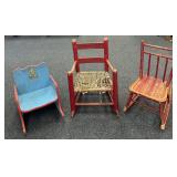 3 Antique Childï¿½s Doll Chairs