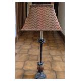 Desk Lamp w/Pineapple Made of Real Feathers 31"