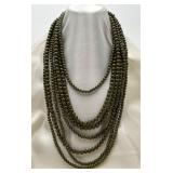 7-Strand Green Beaded Fashion Necklace