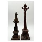 2 Decorative Metal Finials