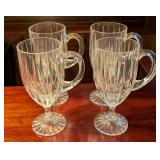 4 Mikasa Crystal "Park Lane" Irish Coffee Mugs