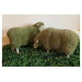 Stylized Sheep Decor on Faux Turf