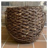 Large Woven Basket with Handle 18" x 15.5"