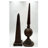 2 Large Metal Table Finials