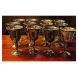 12 Vintage Silverplate Water Goblets