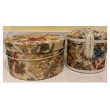 2 Vintage Decorative Floral Storage Boxes