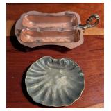 2 Vintage Copper & Brass Ashtrays