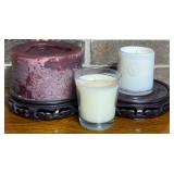 3 Nice Candles With 2 Candle Bases