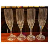 4 Mikasa Crystal "Park Lane" Champagne Flutes