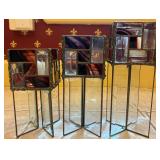 3 Very Nice Stained Glass Candle Holders