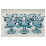 11 Fostoria Jamestown Blue Sherbet Glasses