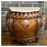Small Bombï¿½ Chest w/ Marble top & Wood Inlays