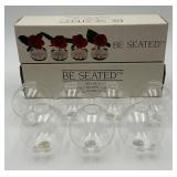 7 Blown Blass Placecard/Flower Holders