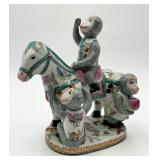 Vintage Chinoiserie Porcelain Horse & 3 Monkeys