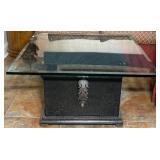 Ornate Glass Top Coffee Table