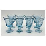 8 Fostoria Jamestown Blue Water Goblets