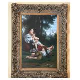Large Oil on Canvas Reproduction of ï¿½Restï¿½