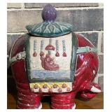 Vintage Asian Elephant Decorative Jar With Lid