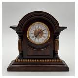 Small Brown Mantle Clock Decor