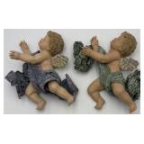 2 Cherub Angel Hanging Wall Decor