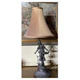 Art Nouveau Bronzed Metal Table Lamp