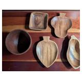5 Vintage Wooden Trays/Bowls