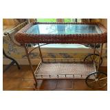 Very Nice Whicker & Glass Tea Cart