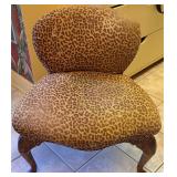 Leopard Print Upholstered Vanity Chair