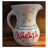 Vintage Stoneware Pitcher w/Sangria Recipe