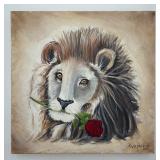ï¿½Lion With Red Noseï¿½ Orig. Nilha Pierce Painting