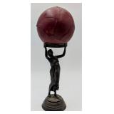 Figural Woman w/Orb Statue 14 1/2"