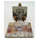 Original Arc De Triomphe Painting, Signed Dish